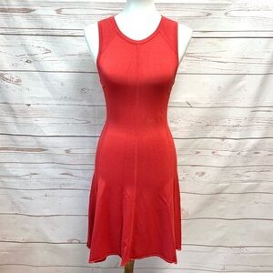 A.L.C Coral Red Knit Skater Dress